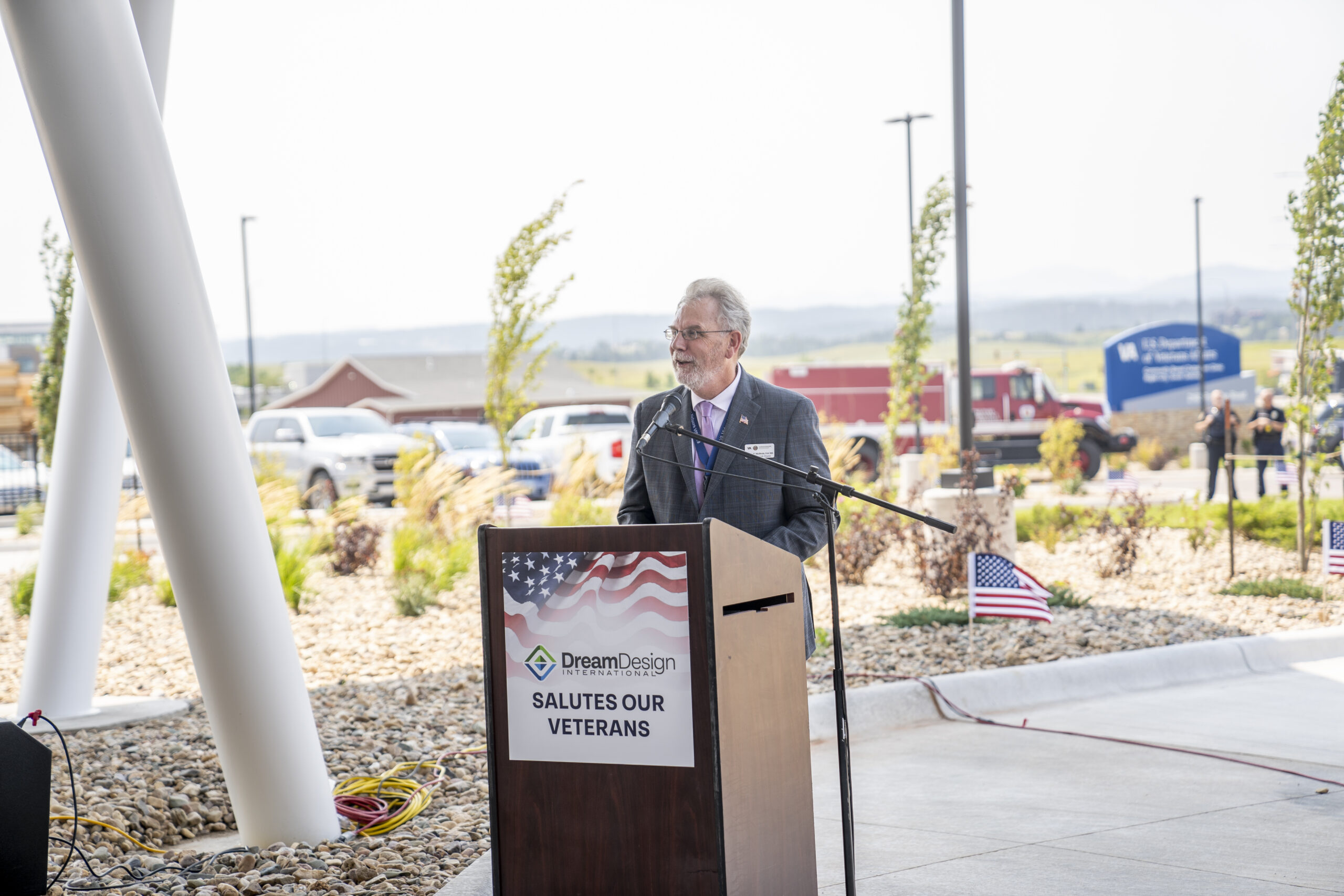 A representative of the VA speaks at the grand opening of the VA Clinic in Rapid City South Dakota