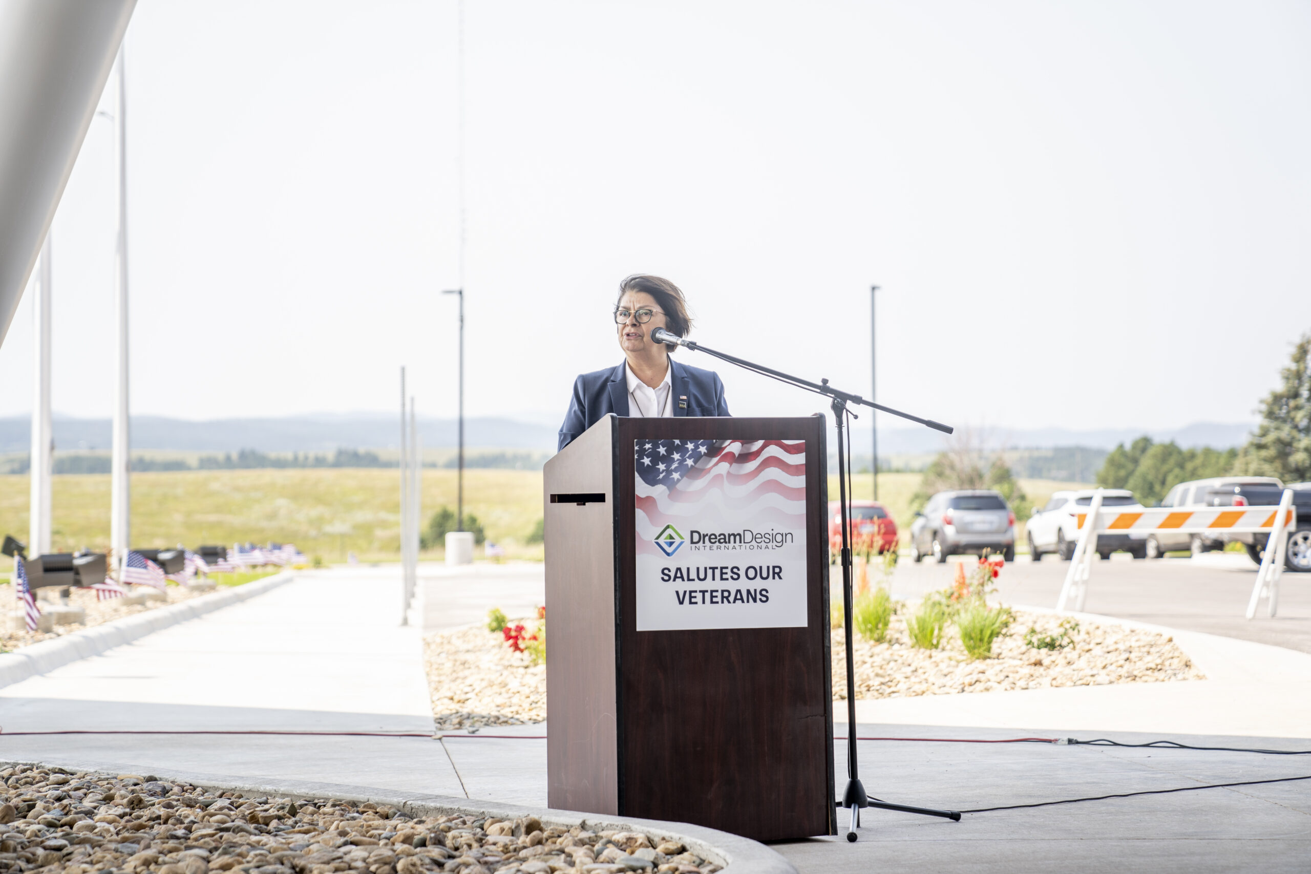 A representative of the GSA speaks at the grand opening of the VA Clinic in Rapid City South Dakota