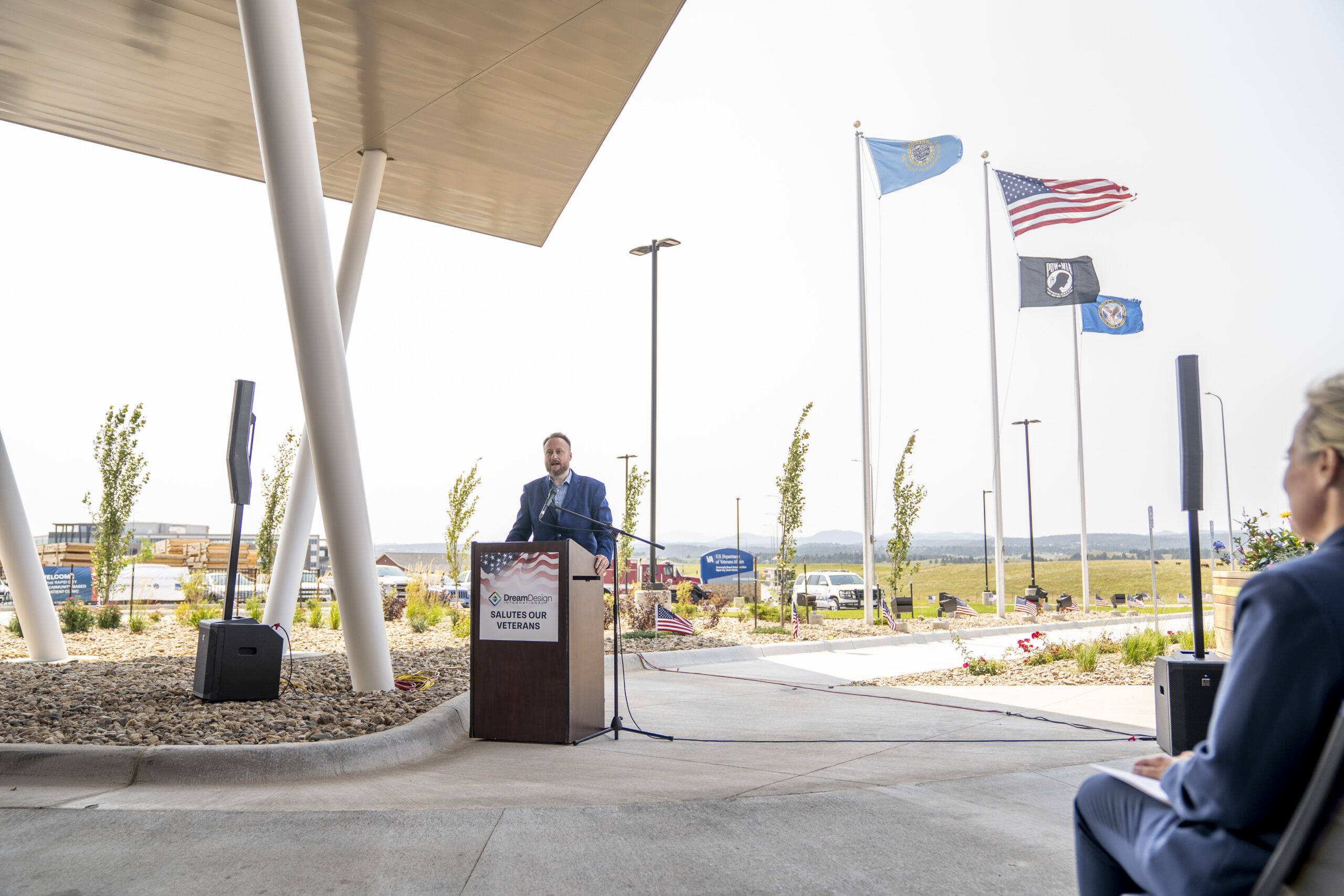 Mayor Jason Salamun speaks at the grand opening of the VA Clinic in Rapid City South Dakota